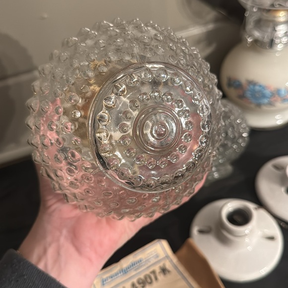 Vintage Hobnail light fixtures - Picture 2 of 7